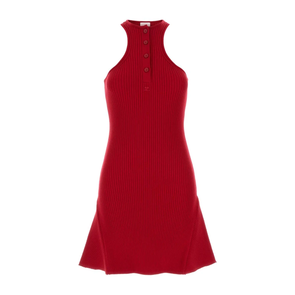 Courrèges Rode Viscose Blend Jurk Red Dames