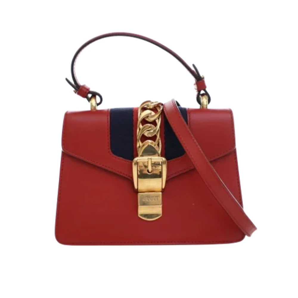 Gucci Vintage Pre-owned Leather handbags Red Dames