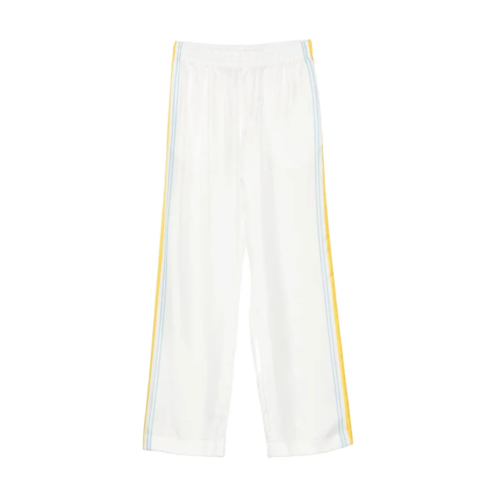 Casablanca Men's White Training Trousers & Tights, M, Tennis Landscape Silk Twill Trousers