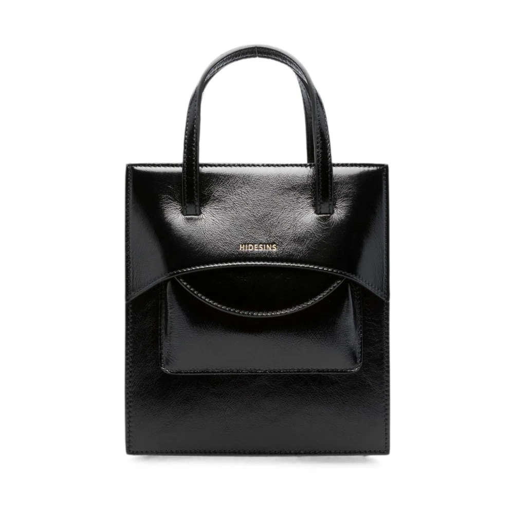 Hidesins Croc-Effect Foldover Tote - Female - Shopping Bags - Black - One Size - Bags