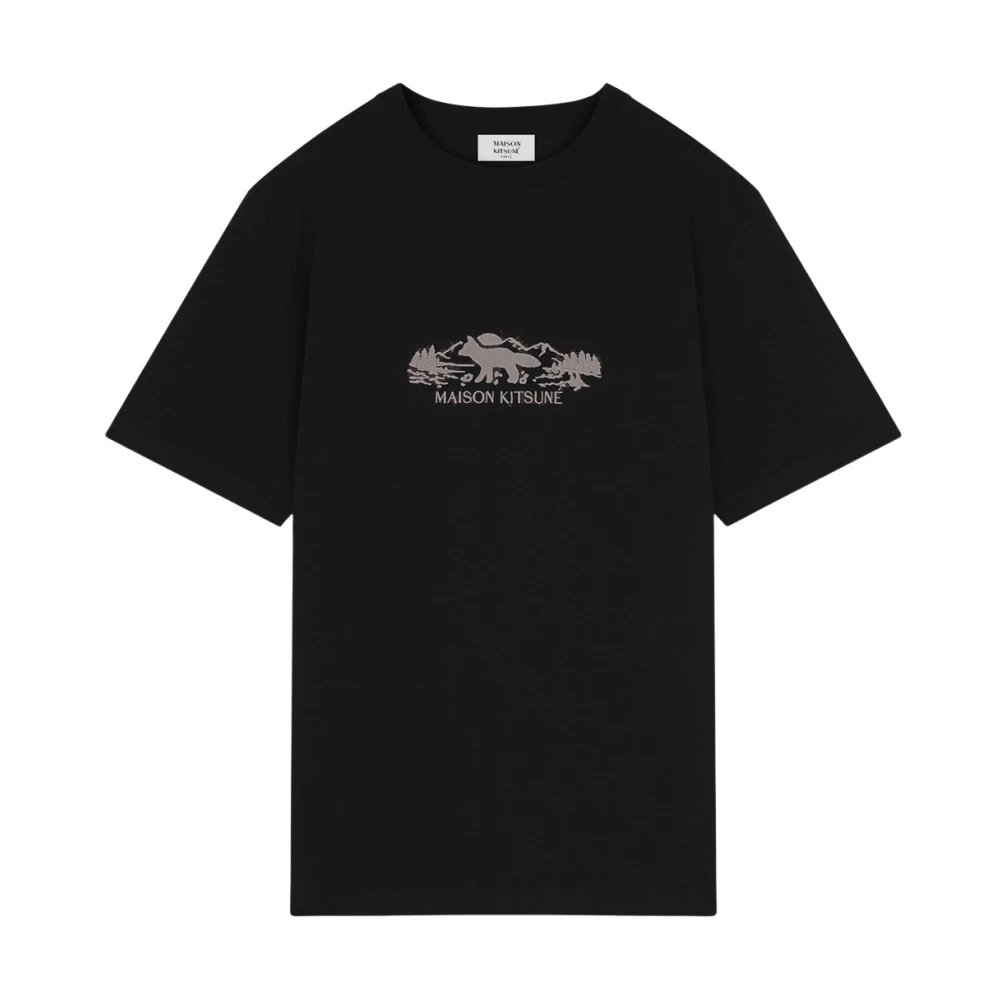 Maison Kitsuné Katoenen Logo T-shirt Black Heren