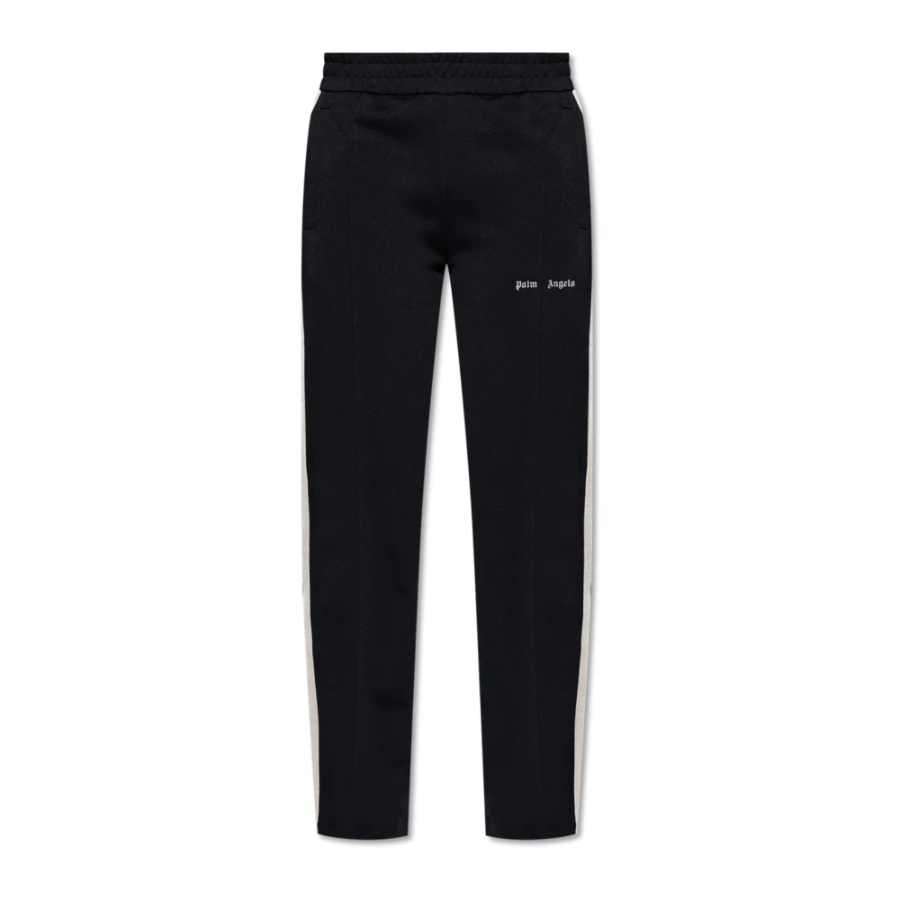 Palm Angels Logo Print Two-Tone Broek Black Heren