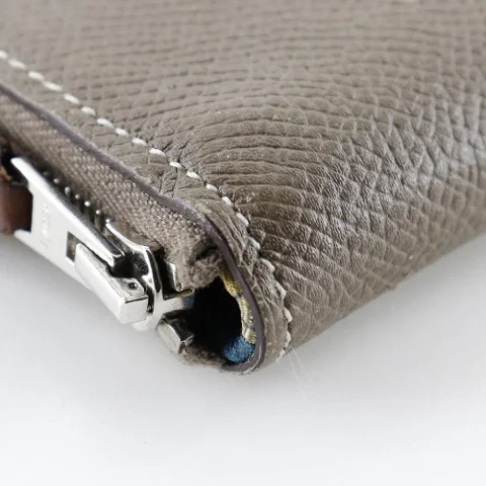 Hermès Vintage Pre-owned Leather wallets Gray Dames