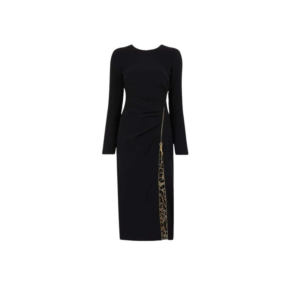Roberto Cavalli Tijger Tand Rits Jurk met Hanger Black Dames