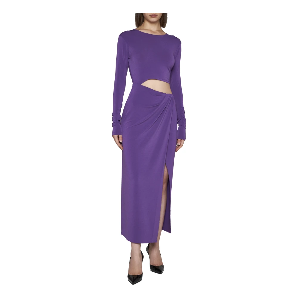 Andamane Paarse Cut-Out Midi Jurk Purple Dames