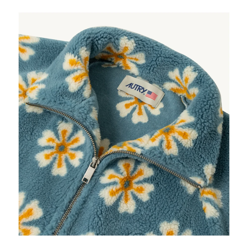 Autry Bloemen Polar Stijl Jas Blue Heren