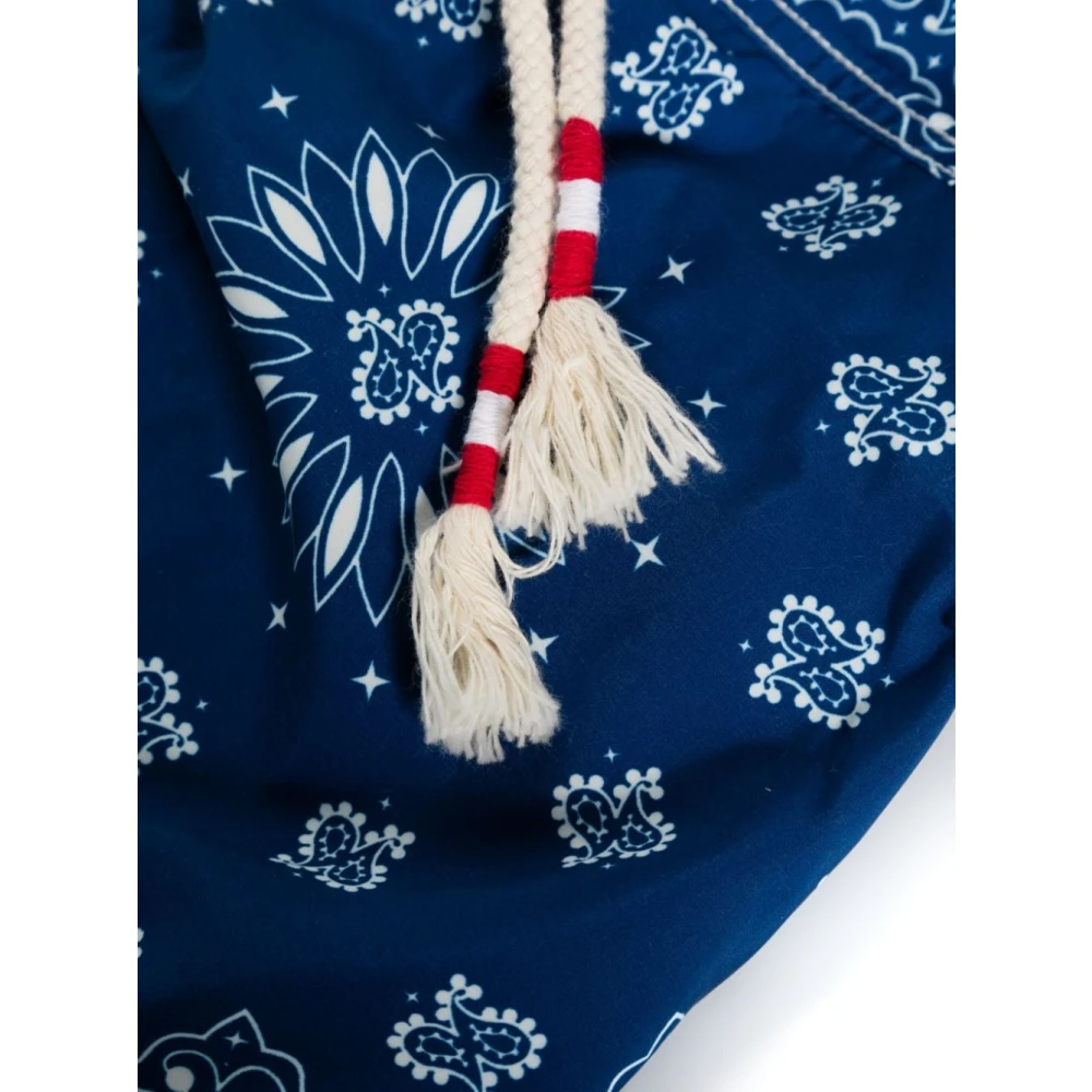 MC2 Saint Barth Navy Blue Bandana Print Swim Shorts Blue Heren
