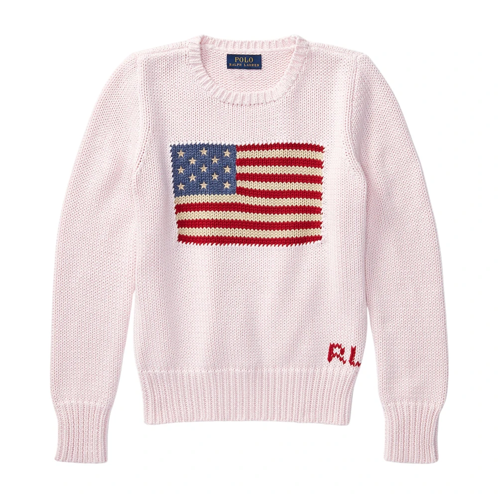 Ralph Lauren Unisex Kids Pink Kids Knitwear, 5 Y, Cotton Flag Jumper
