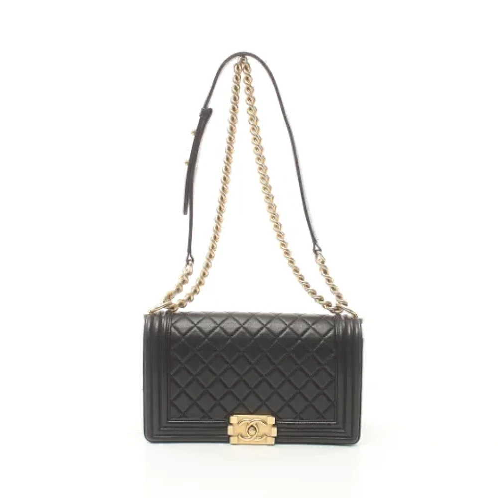Chanel Vintage Pre-owned Leather shoulder-bags Black Dames