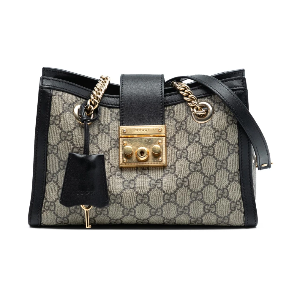 Gucci Vintage Women's Brown Pre-Owned Padlock Chain Shoulder Bag