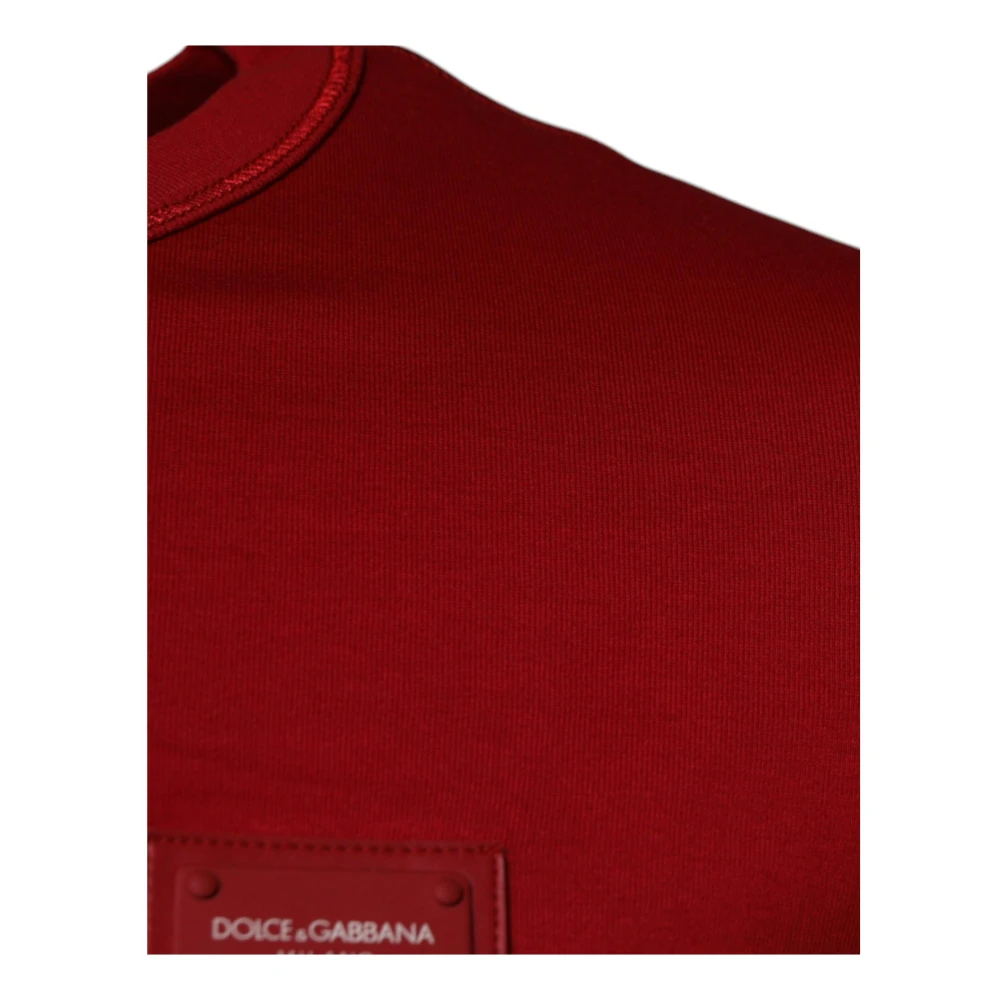 Dolce & Gabbana Rode Katoenen Crew Neck T-shirt Red Heren