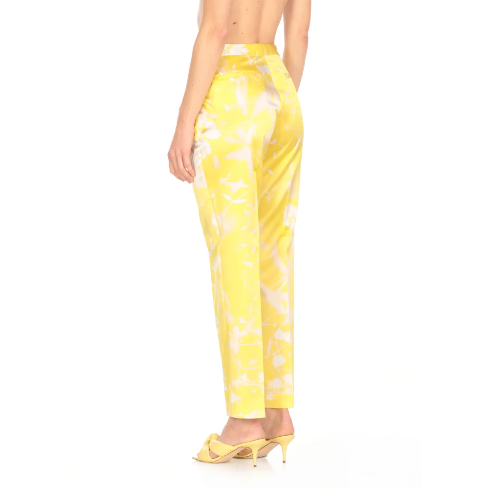 Fabiana Filippi Gele satijnen broek met contrasterende details Yellow Dames