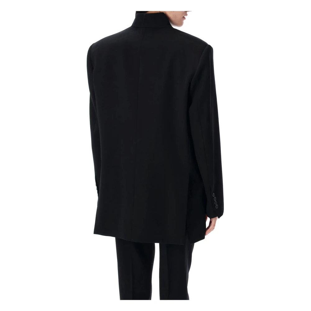 The Attico Zwarte wollen blazer met monolapel kraag Black Dames