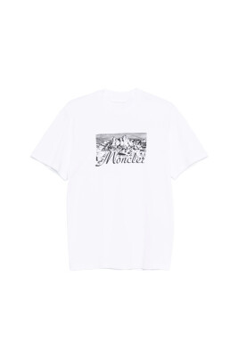t-shirt-en-coton-avec-impression-montagne-et-col-rond