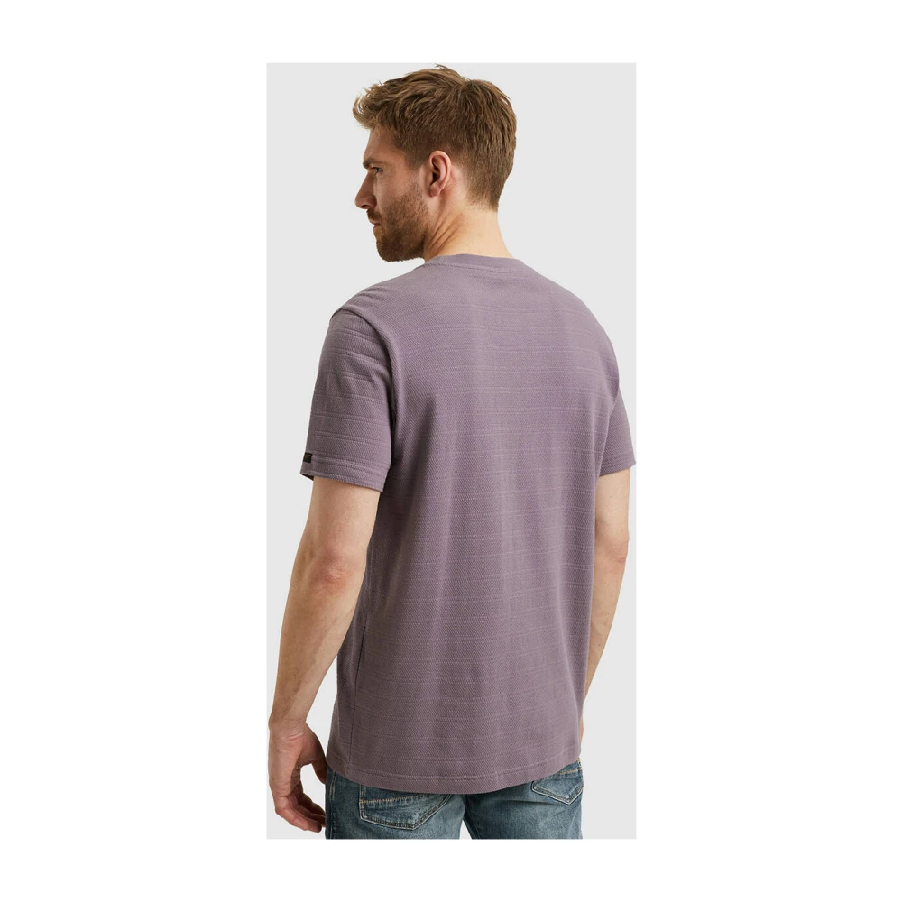 PME Legend Gestreept korte mouw R-hals T-shirt Purple Heren