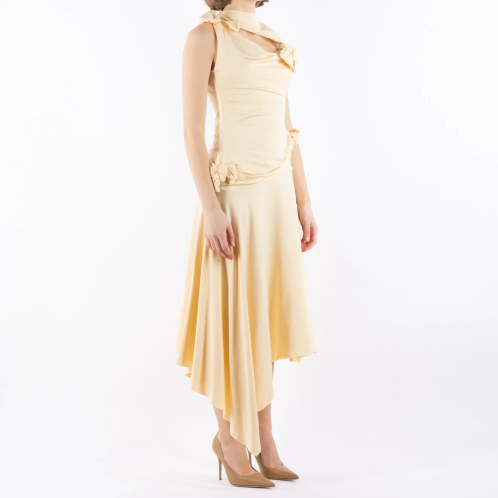 Acne Studios Gele Slim Fit Jurk Yellow Dames