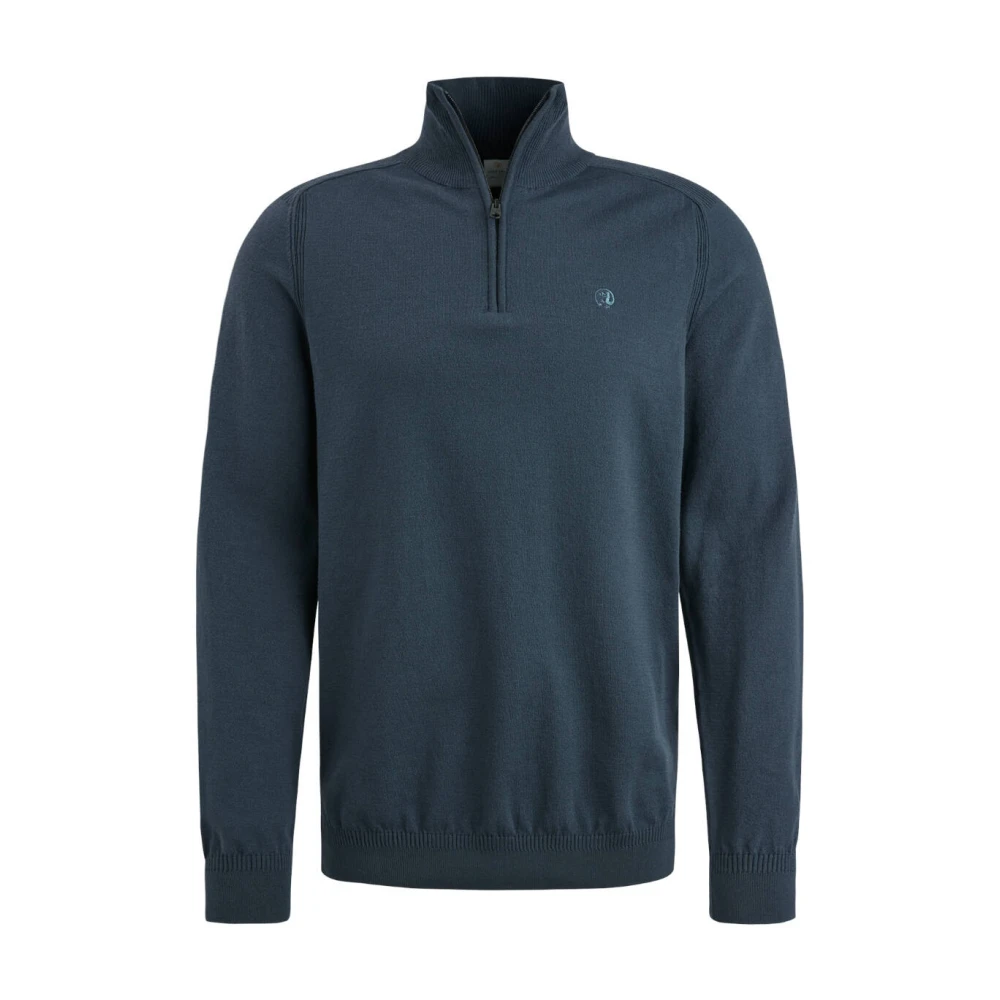 CAST IRON Heren Truien & Vesten Half Zip Collar Essential Cotton Stretch Blauw