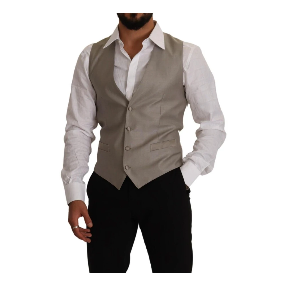 Dolce & Gabbana Hombre Beige - Chaleco Single Breasted - Suits - M