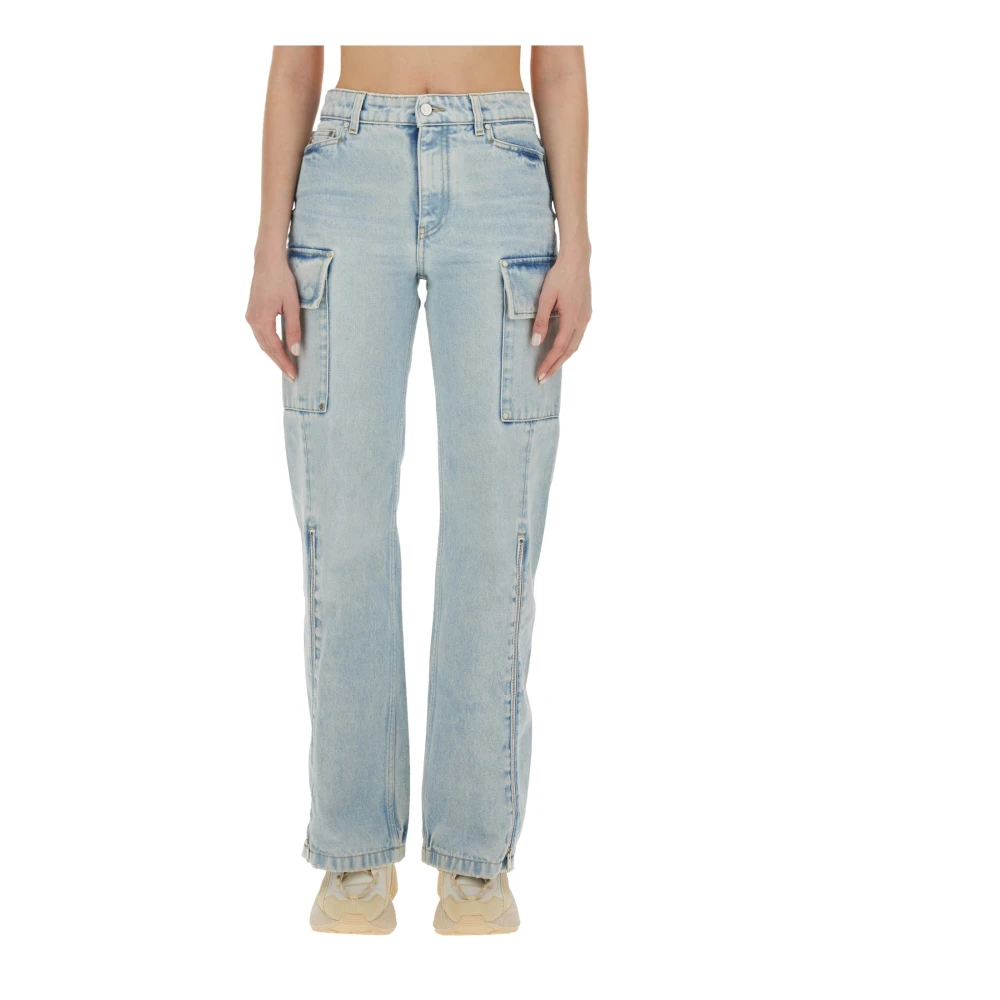 Stella Mccartney Blue Straight Fit Jeans, Female, W27, Vintage Zip Cargo Jeans