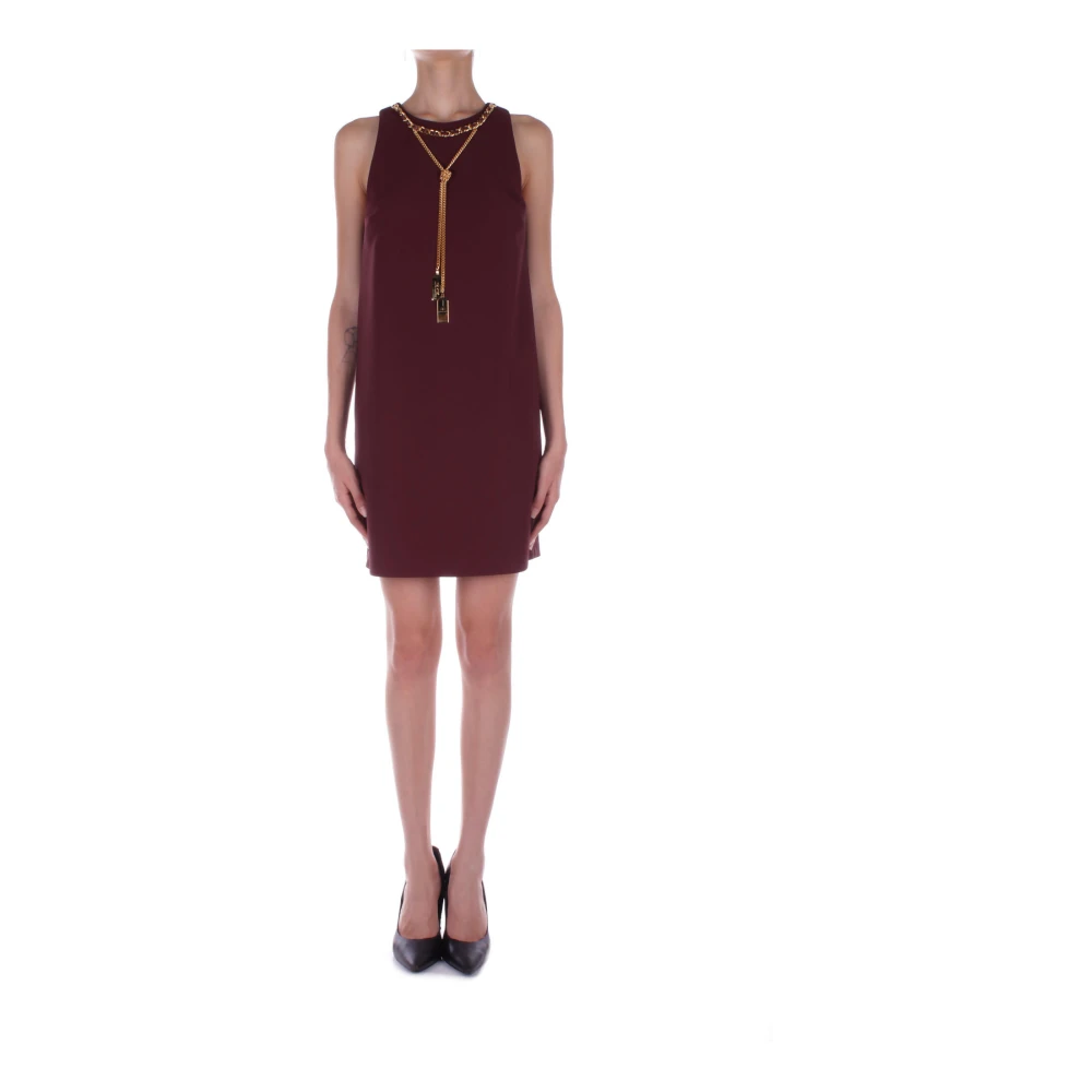 Elisabetta Franchi Bordeaux Jurken Rits Sluiting Achterkant Brown Dames