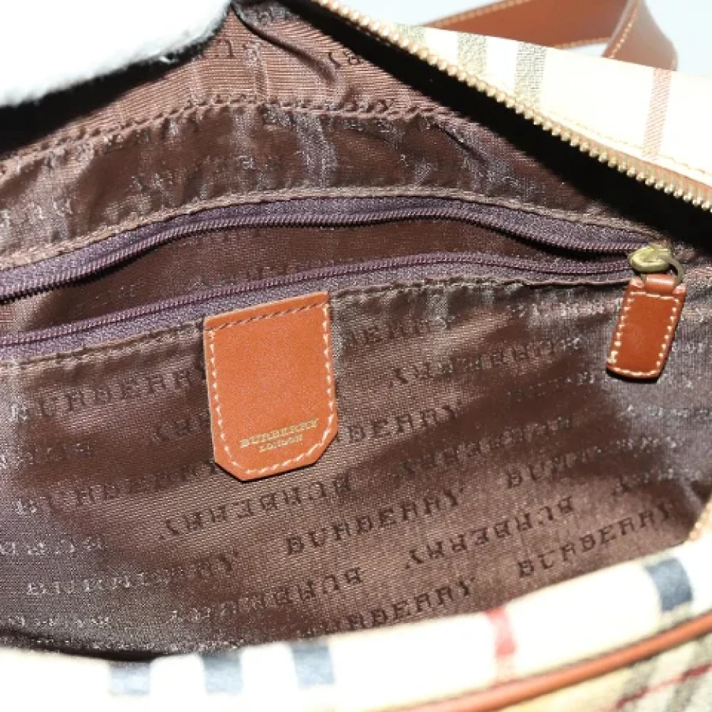 Burberry Vintage Pre-owned Canvas shoulder-bags Beige Dames