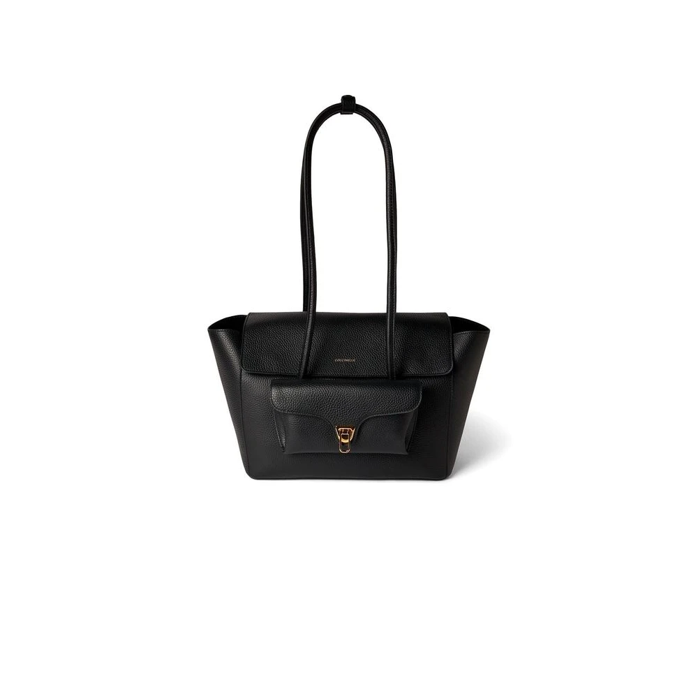 COCCINELLE Double Beat Grained Leather Handbag Noir - Image 2