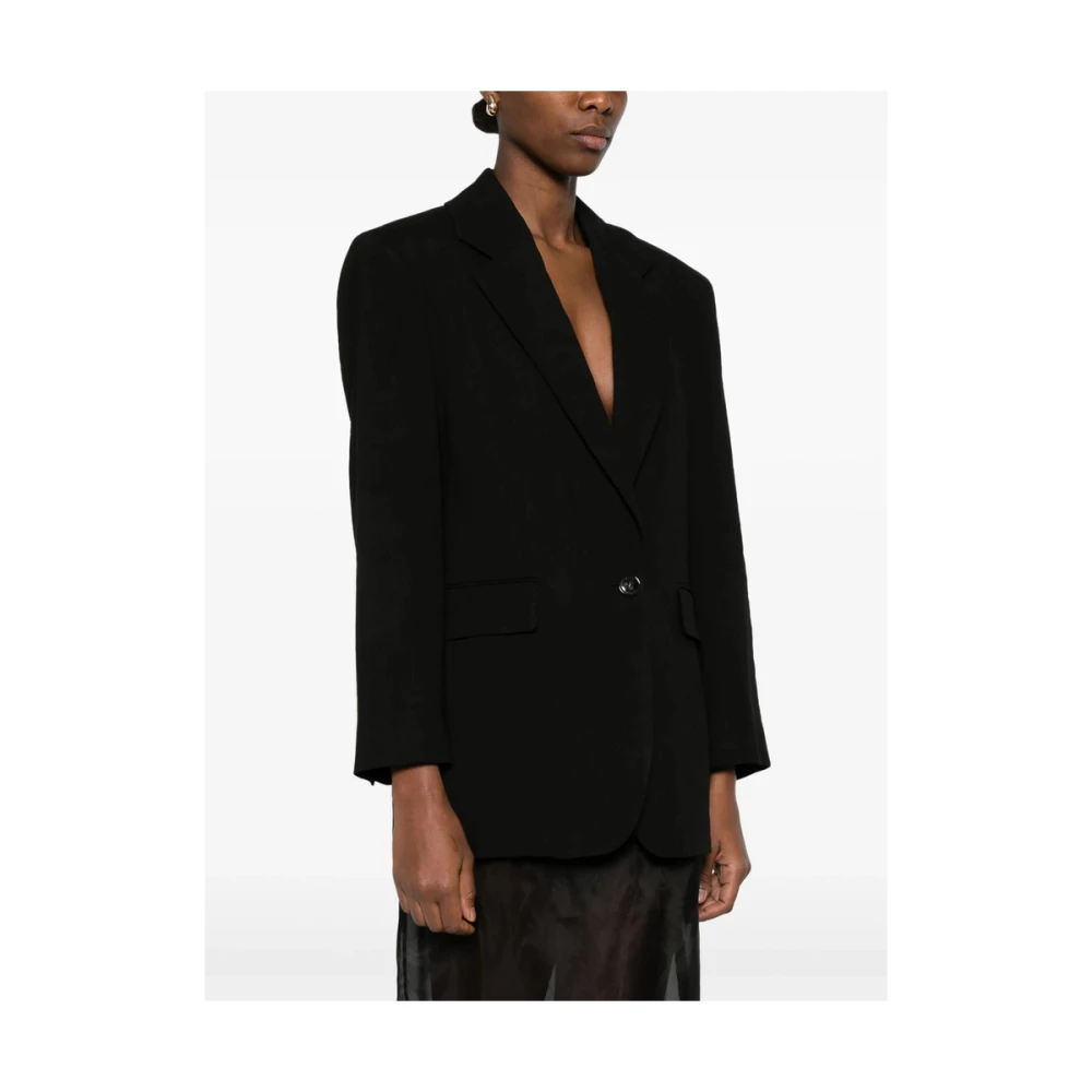 Marella Zwarte Geknoopte Jas Emily R. Stijl Black Dames