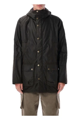 Olivvaxad bomullsparka AW25
