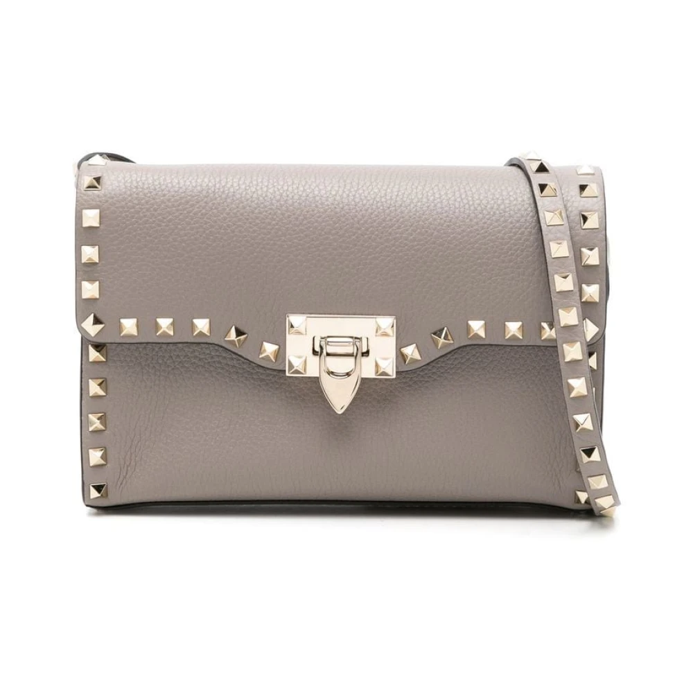 Valentino Garavani Grijze Pebbled Leren Crossbody Tas Gray Dames