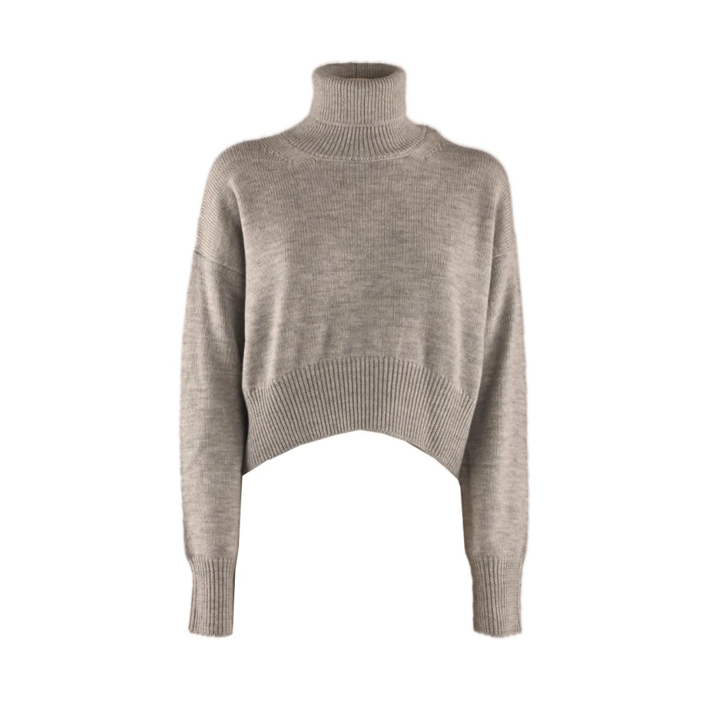 Dondup Grijze Wol Turtleneck Sweater Italië Gray Dames