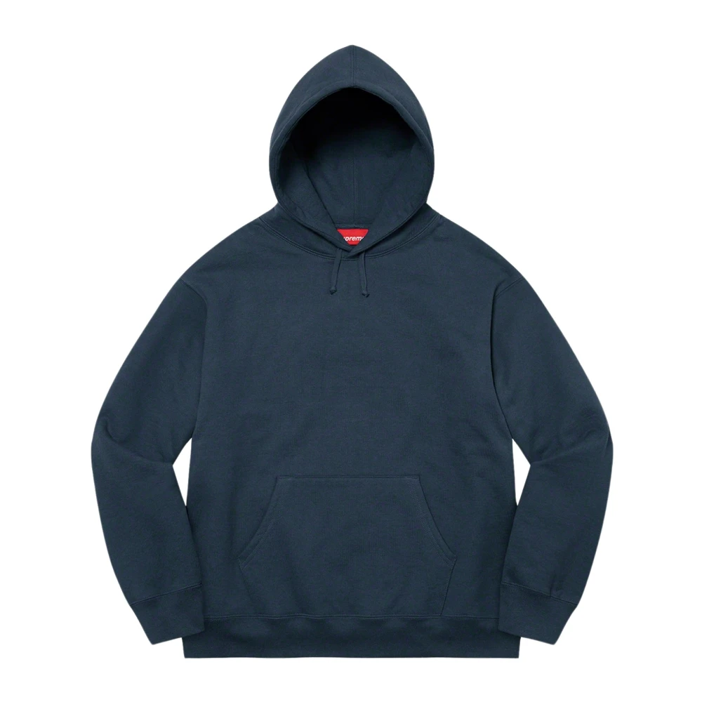 Supreme Beperkte oplage Satin Appliqué Hoodie Navy Blue Heren