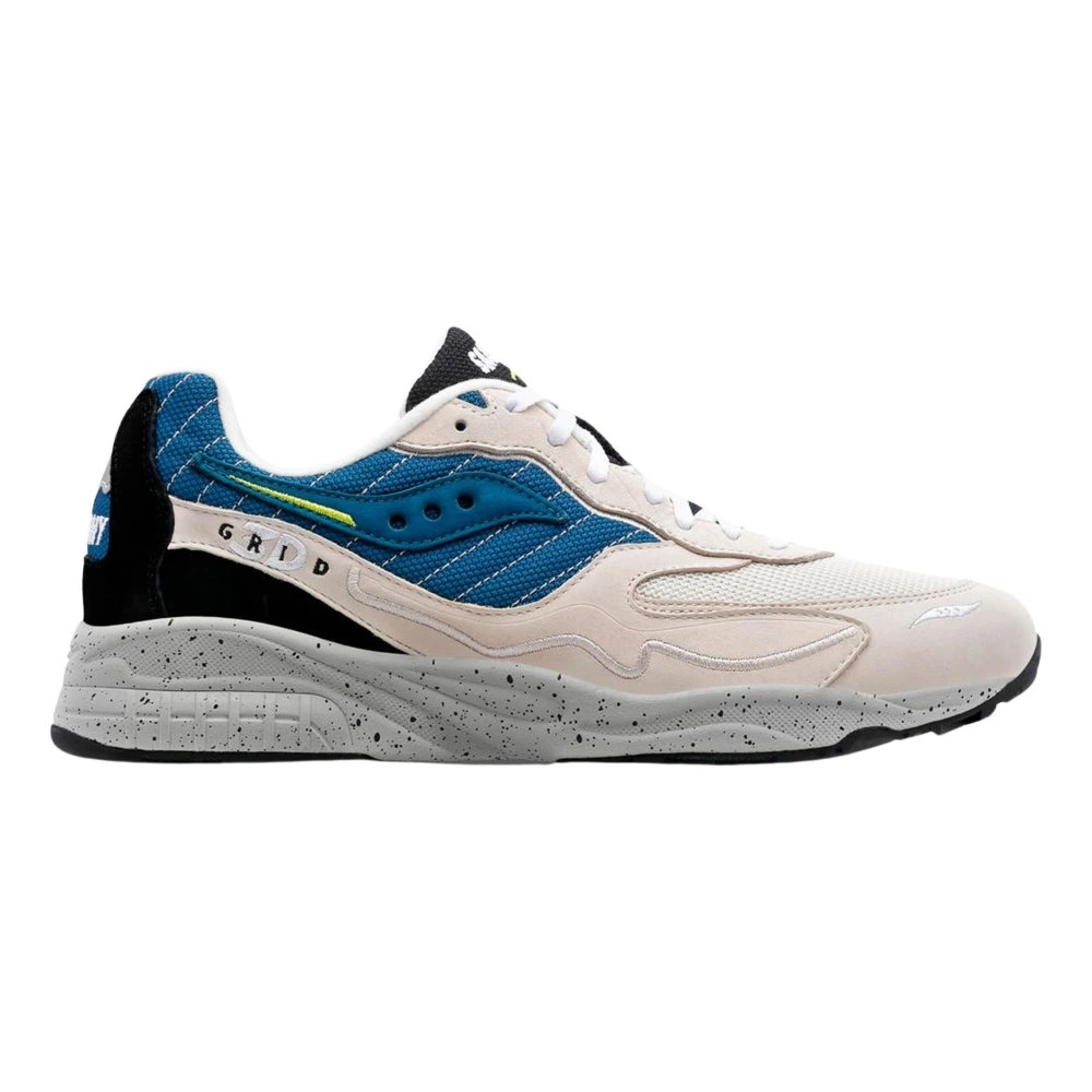 Saucony 3D Grid Hurricane Cream Blue Sneakers White Heren