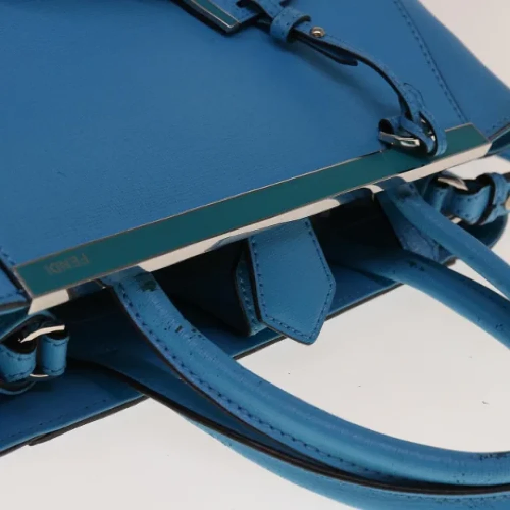 Fendi Vintage Pre-owned Leather handbags Blue Dames
