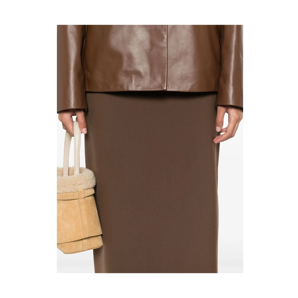 Loulou Studio Chocoladebruine rok met achterwaartse split Brown Dames