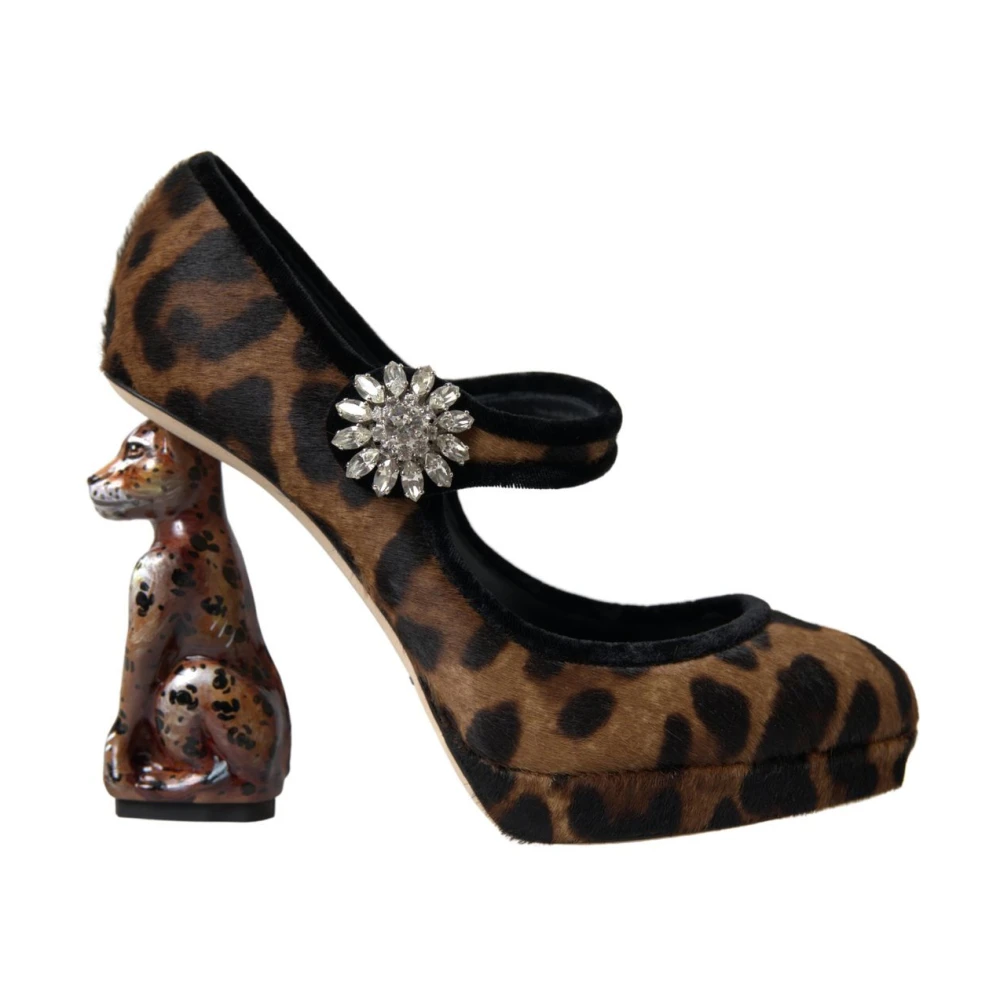 Dolce & Gabbana Women's Brown Leopard Statement Pumps For Chic Sophistication