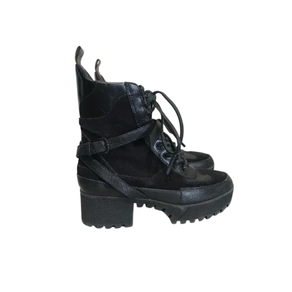 Louis Vuitton Vintage Pre-owned Suede boots Black Dames 