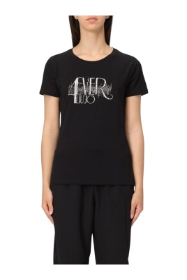 rhinestone-detalj-bla-kvinna-t-shirt