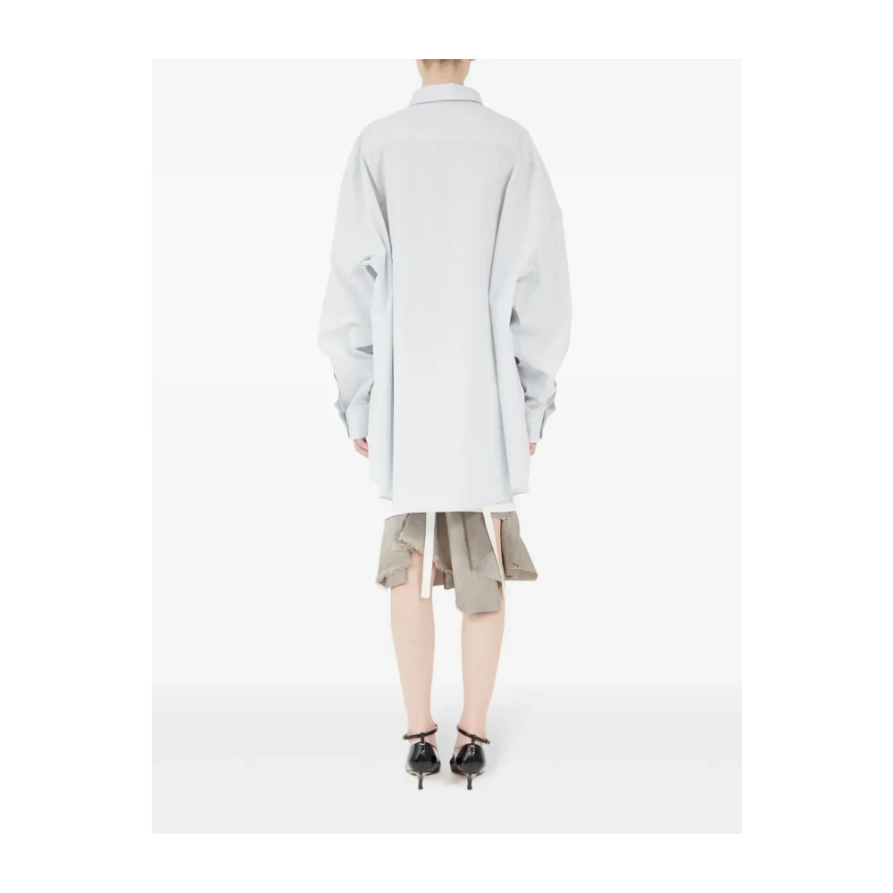 Maison Margiela Heldere Blauwe Katoenen Overhemd met Zak Blue Dames