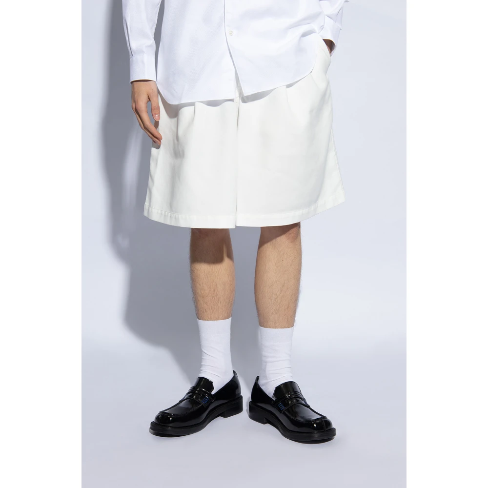 Comme des Garçons Geplooide shorts White Heren