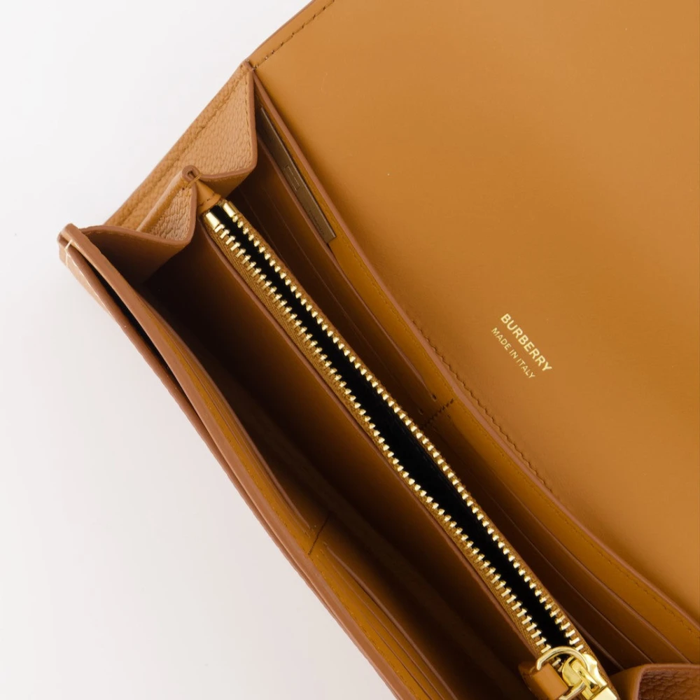Burberry Elegant Snap Button Wallet Brown Dames