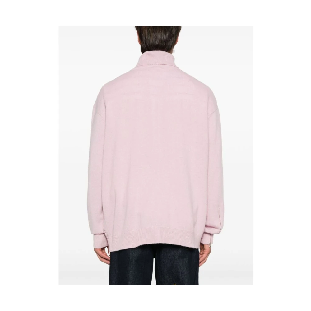 Dries Van Noten Lichtroze Merinowol Gebreide Trui Pink Heren