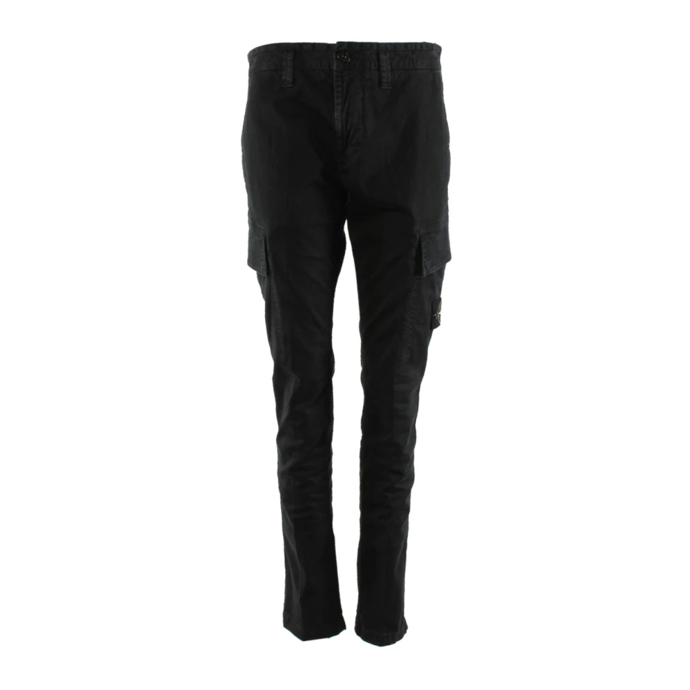 Stone Island Smalle Grijze Katoen Elastaan Broek Gray Heren