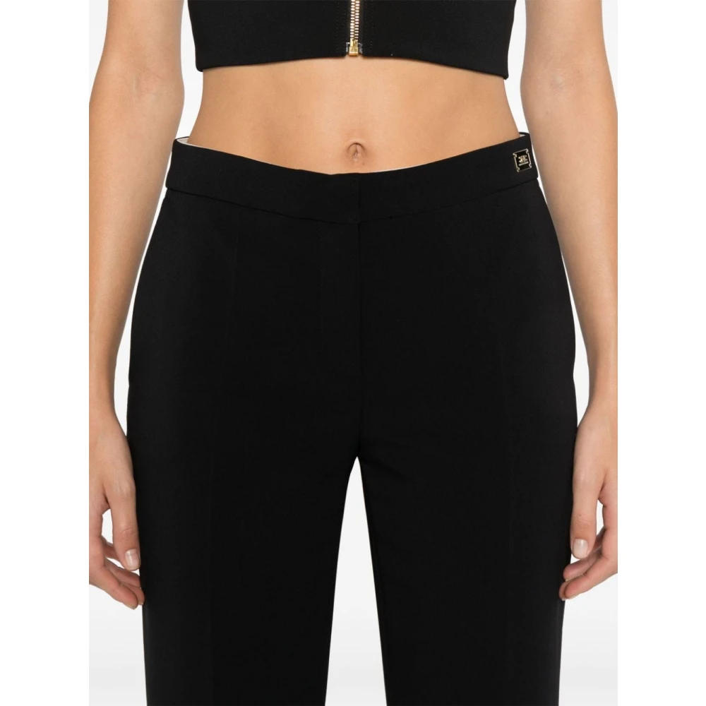 Elisabetta Franchi Zwarte Broek Aw24 Dameskleding Black Dames