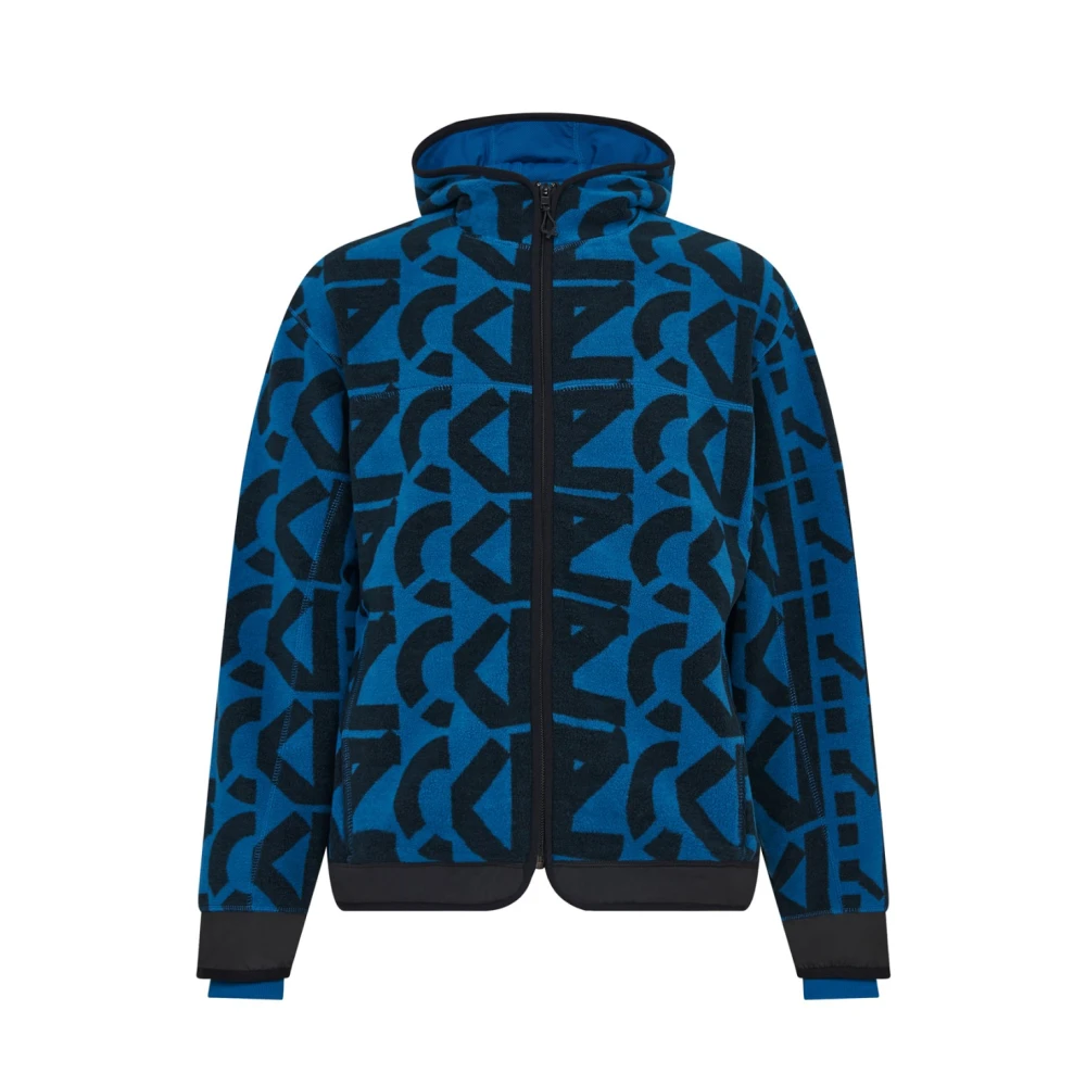 Kenzo Men's Multicolor Zip-Throughs, S, Monogram Zipped Hoodie Ink Sweatshirt