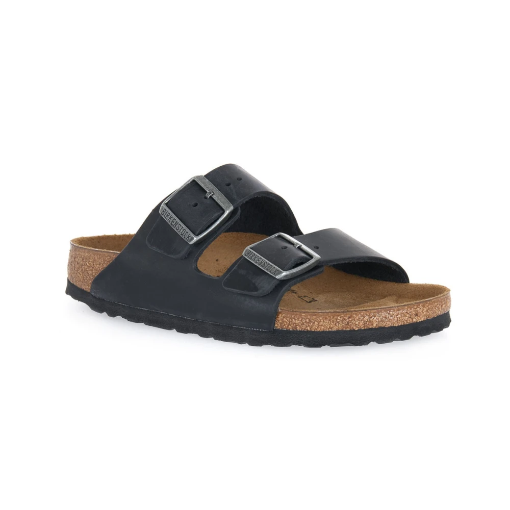 Birkenstock Zwarte Olie Calz S Slippers Black Dames
