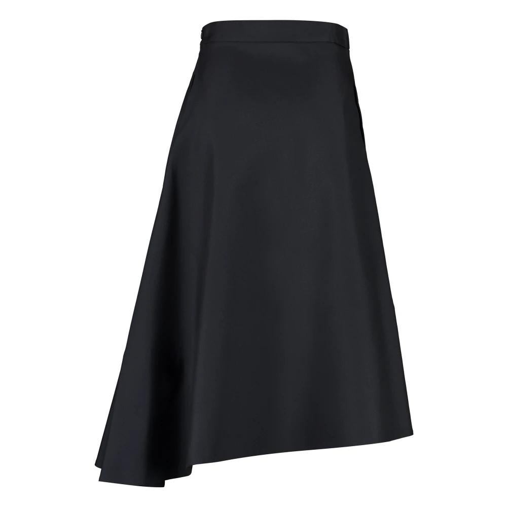 Jil Sander A-lijn midi rok van zijdeblend Blue Dames