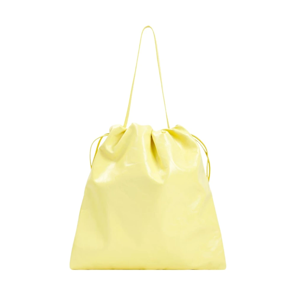 Jil Sander Women's Yellow Bucket Bags, One Size, Padded Drawstring Shoulder Bag