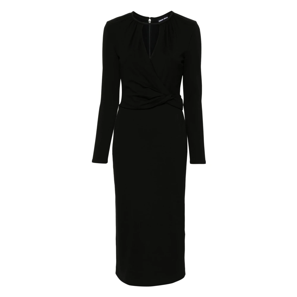 Giorgio Armani Elegante Uc99 Jurk Black Dames
