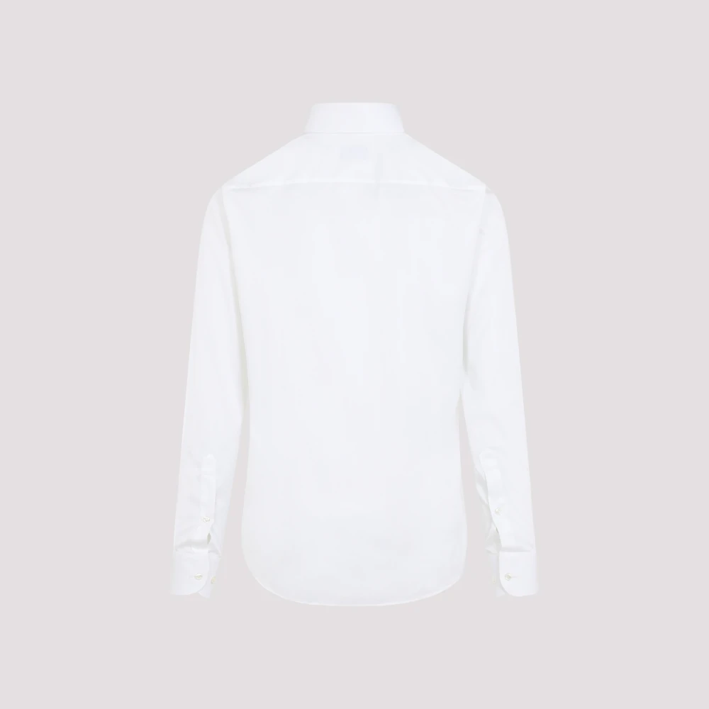 Giorgio Armani Wit Stijlvol Katoenen Overhemd White Heren