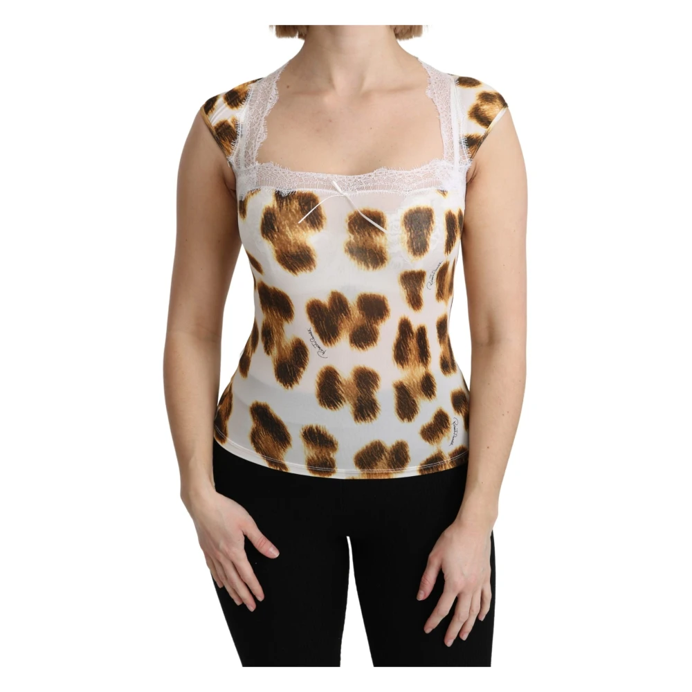 Roberto Cavalli Leopard Lingerie Top Multicolor, Dam